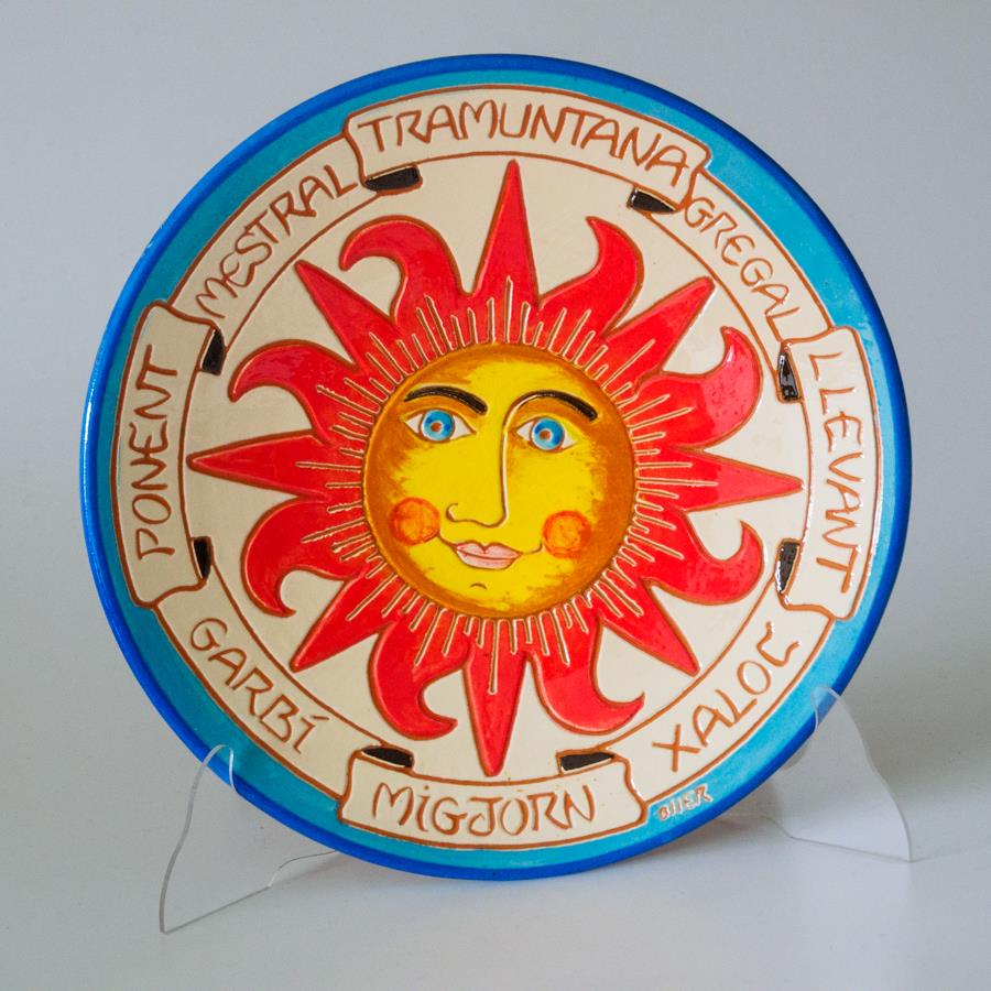 Wind Rose Clay Plate, The Sun