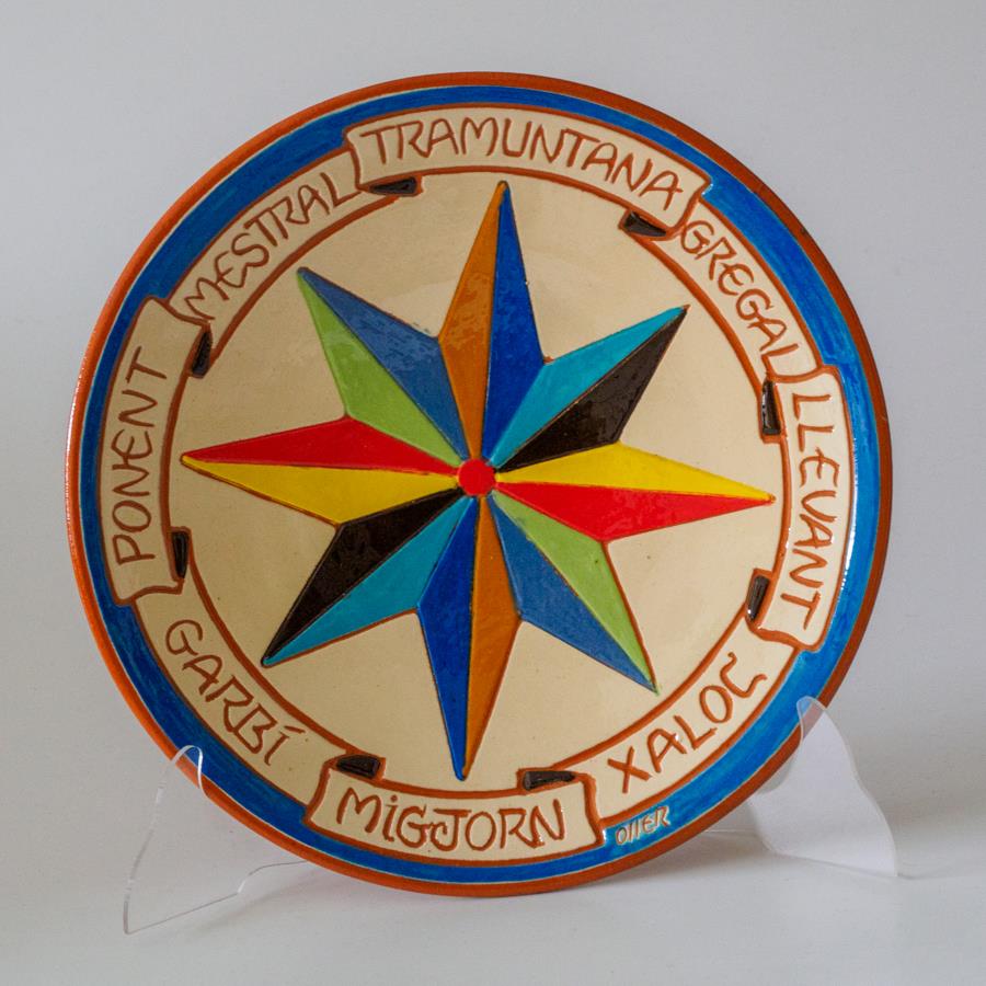 Wind Rose Clay Plate