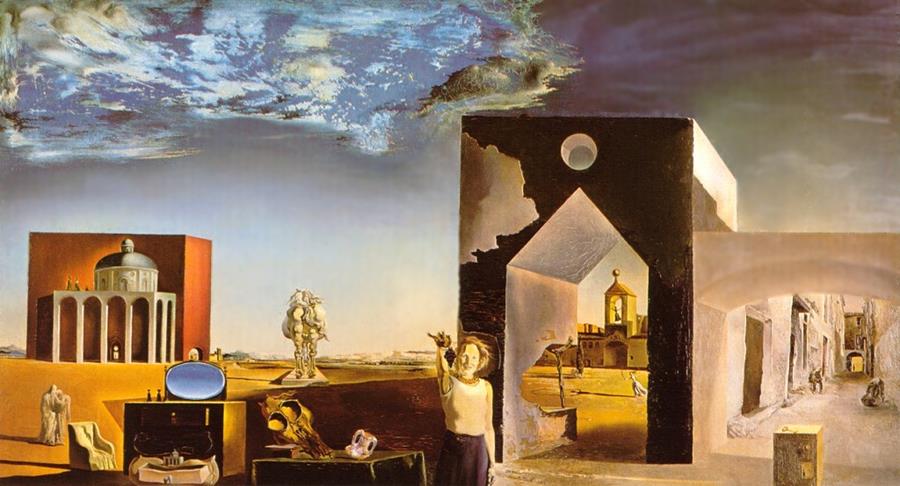 Pòster "Suburbis de la ciutat parnaoico-crítica, tarda als afores de la història europea", 1935 | 121200000 | Salvador Dalí | Botiga online Dalí Figueres | Llibreria Surrealista