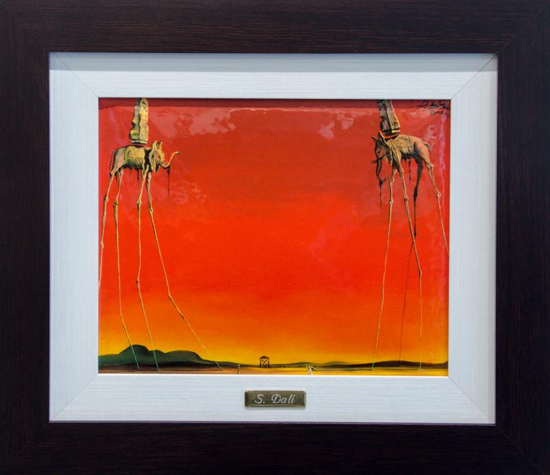 Framed Enamel "The Elephants", 1948 | 252400900 | Salvador Dalí | Shop online Dalí | Surrealismstore