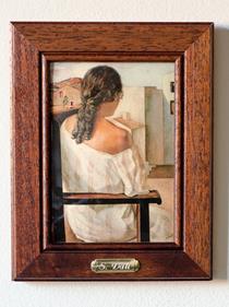 Salvador Dalí. Émail encadré "Jeune fille assise" | 696 | Salvador Dalí | Botiga online Dalí Figueres | Surrealismstore